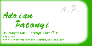 adrian patonyi business card